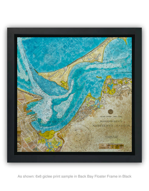 Nantucket Harbor Nautical Chart | Framed Giclee Print on Canvas